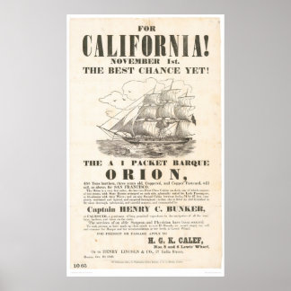 Voor Californië!.. 'Orion'-reclame (1281A) Poster