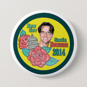 Voor Californische gouverneur in 2014: Gavin Newso Ronde Button 7,6 Cm
