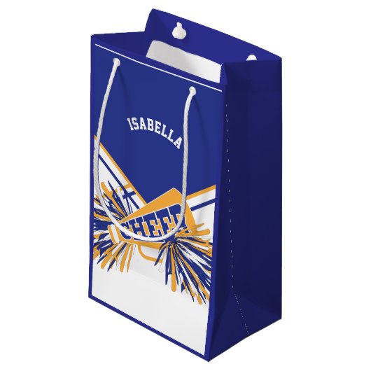 Voor Cheerleaders - White, Blue en Gold Klein Cadeauzakje (Voorkant Gekanteld)