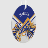 Voor Cheerleaders - White, Blue en Gold Ornament (voorkant)