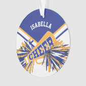 Voor Cheerleaders - White, Blue en Gold Ornament (voorkant)