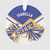 Voor Cheerleaders - White, Blue en Gold Ornament (voorkant)