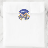 Voor Cheerleaders - White, Blue en Gold Ronde Sticker (Tas)