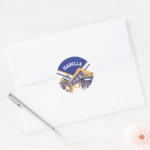 Voor Cheerleaders - White, Blue en Gold Ronde Sticker (Envelop)