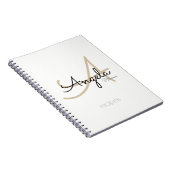 Voor Chef Recepten Een Modern Monogrammed Wit Notitieboek (Rechterzijde)