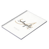 Voor Chef Recepten Een Modern Monogrammed Wit Notitieboek (Linkerzijde)