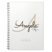 Voor Chef Recepten Een Modern Monogrammed Wit Notitieboek (Voorkant)