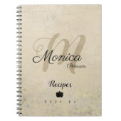Voor Chef Recepten een stijlvol monogram op beige Notitieboek (Voorkant)