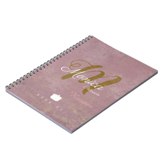 Voor chef recepten een stijlvol monogram op stoffi notitieboek (Linkerzijde)
