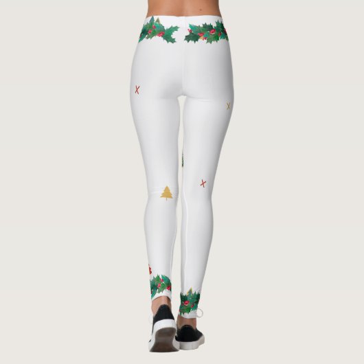 VOOR CHRISTMAS AFDRUKTE HOLLY-Leggings Leggings (Achterkant)
