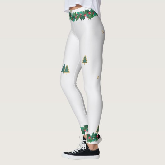 VOOR CHRISTMAS AFDRUKTE HOLLY-Leggings Leggings (Links)