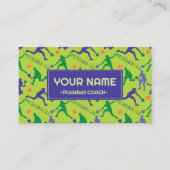Voor Coach Pickleball-silhouettes op vers groen, Visitekaartje (Voorkant)
