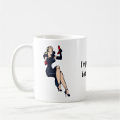  voor Coffee Blond Retro Glamour Meisje Pinup Koffiemok (Links)