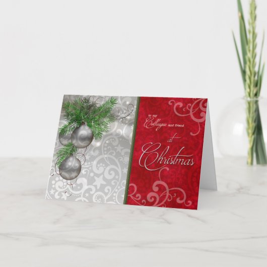 voor collega/collega met kerst feestdagen kaart (Voorkant)