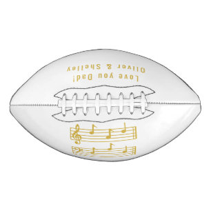 VOOR DAD MUSIC LOVER NOTEERT D.A.D IN WIT EN GOUD AMERICAN FOOTBALL