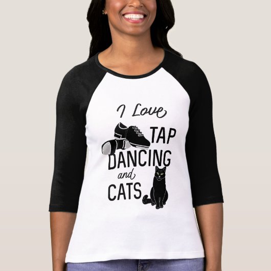 Voor dansers hou ik van tappen dansen en katten t-shirt (Voorkant)