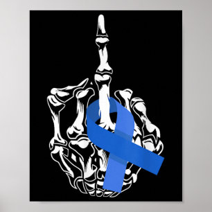 Voor darmkanker Middenvinger Lint Colon kanker Poster