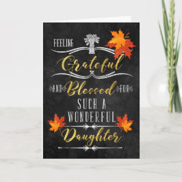 voor Daughter Thanksgiving Blessings Chalkboard Feestdagen Kaart