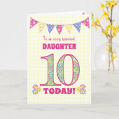 Voor de 10e verjaardag van Dochtere primroses Bunt Kaart (Gele Bloem)