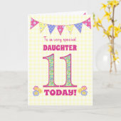 Voor de 11e verjaardag van Dochtere primroses Bunt Kaart (Gele Bloem)