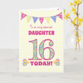Voor de 16e verjaardag van Dochtere primroses Bunt Kaart (Gele Bloem)