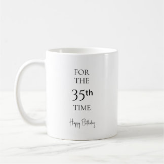 Voor de 35e keer Verjaardag Minimalistisch Koffiemok
