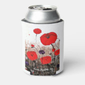 "Voor de allen" (rood papaverontwerp) Blikjeskoeler (Blikje Achterkant)