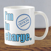 Voor de baas. Bericht zegt dat ik de baas ben. Koffiemok