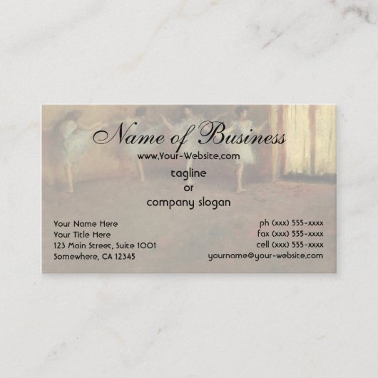 Vóór de ballet (detail) door Edgar Degas Visitekaartje (Voorkant)