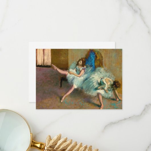 Voor de ballet door Edgar Degas Bedankkaart (Voorkant / Achterkant in situ)