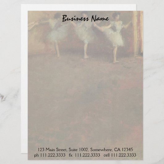 Voor de ballet van Edgar Degas, kunst Briefhoofd Sjabloon (Voorkant / Achterkant)