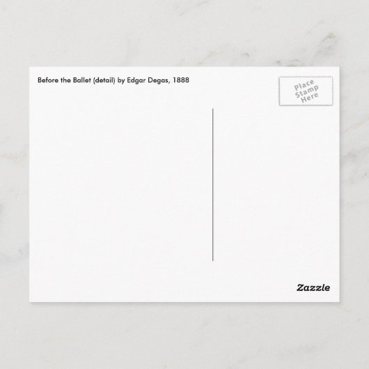 Voor de ballet van Edgar Degas, kunst Briefkaart (Achterkant)