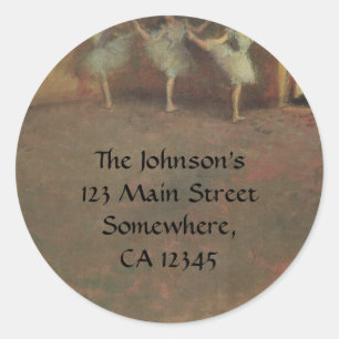 Voor de ballet van Edgar Degas,  kunst Ronde Sticker