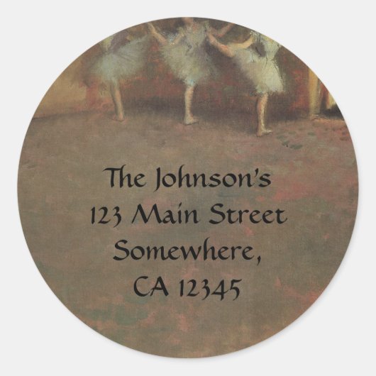 Voor de balletvoorstelling door Edgar Degas, Vinta Ronde Sticker (Voorkant)