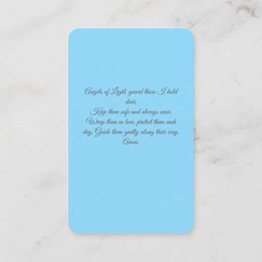 Voor de bescherming van geliefden Angel Prayer Kaa Visitekaartje (Achterkant)