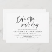 Voor de beste dag, bruiloft repetitie diner kaart (Voorkant / Achterkant)