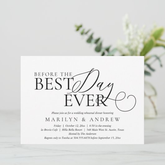 Voor de beste dag ooit, het eten van de repetitie  kaart (Staand voorkant)