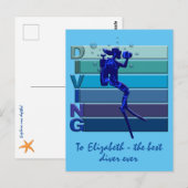 Voor de beste duiker ooit aanpasbaar voor vrouwen briefkaart (Voorkant / Achterkant)