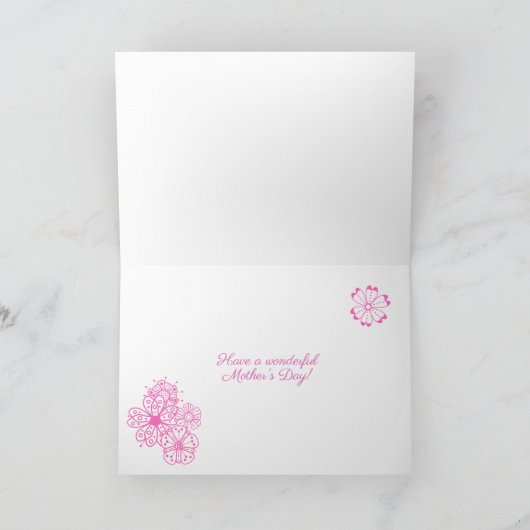 Voor de beste mam ooit Moederdag met Flowers Card Feestdagen Kaart (Binnen)