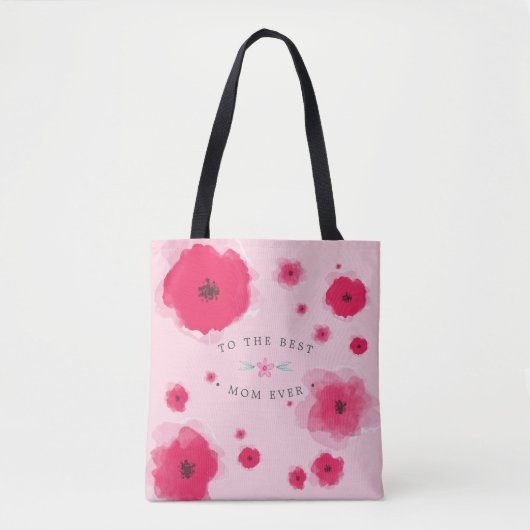 Voor de beste mama ooit roze Floral Moederdag Tote Bag (Voorkant)