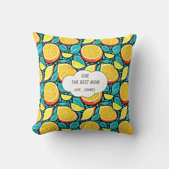 Voor de Beste Moeder Citrus  – Persoonlijk Kussen (Voorkant)