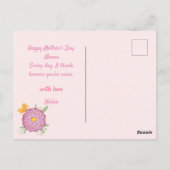 Voor de beste moeder ooit bloemen en vlinders, vog briefkaart (Achterkant)