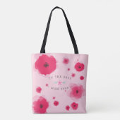 Voor de Beste Moeder Ooit Roze Bloemige Moederdag Tote Bag (Achterkant)