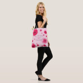 Voor de Beste Moeder Ooit Roze Bloemige Moederdag Tote Bag (Op model)