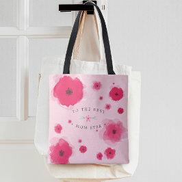 Voor de Beste Moeder Ooit Roze Bloemige Moederdag Tote Bag