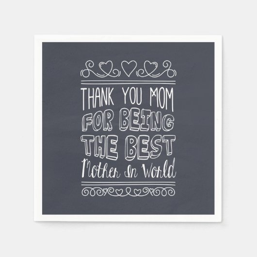 Voor de beste moeder ter wereld | Napkin Servet (Voorkant)