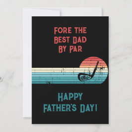 Voor de Beste Pap By Par Funny Golf Theme Feestdagenkaart