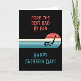 Voor de Beste Pap By Par Golf Thema Vaderdag Feestdagen Kaart