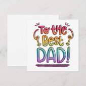 Voor de beste pap Vaderdag regenboog Modern Feestdagenkaart (Voorkant / Achterkant)