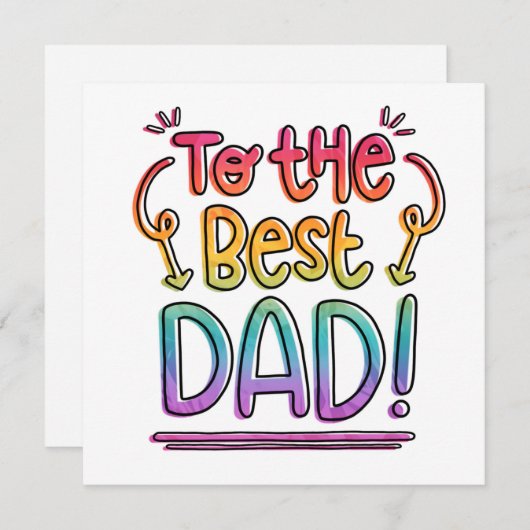 Voor de beste pap Vaderdag regenboog Modern Feestdagenkaart (Voorkant / Achterkant)